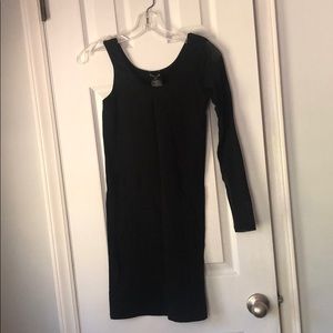 Black One Mesh Sleeve Minidress Bebe M/L